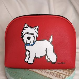 MARC TETRO Westie Red Medium Cosmetic Tote
